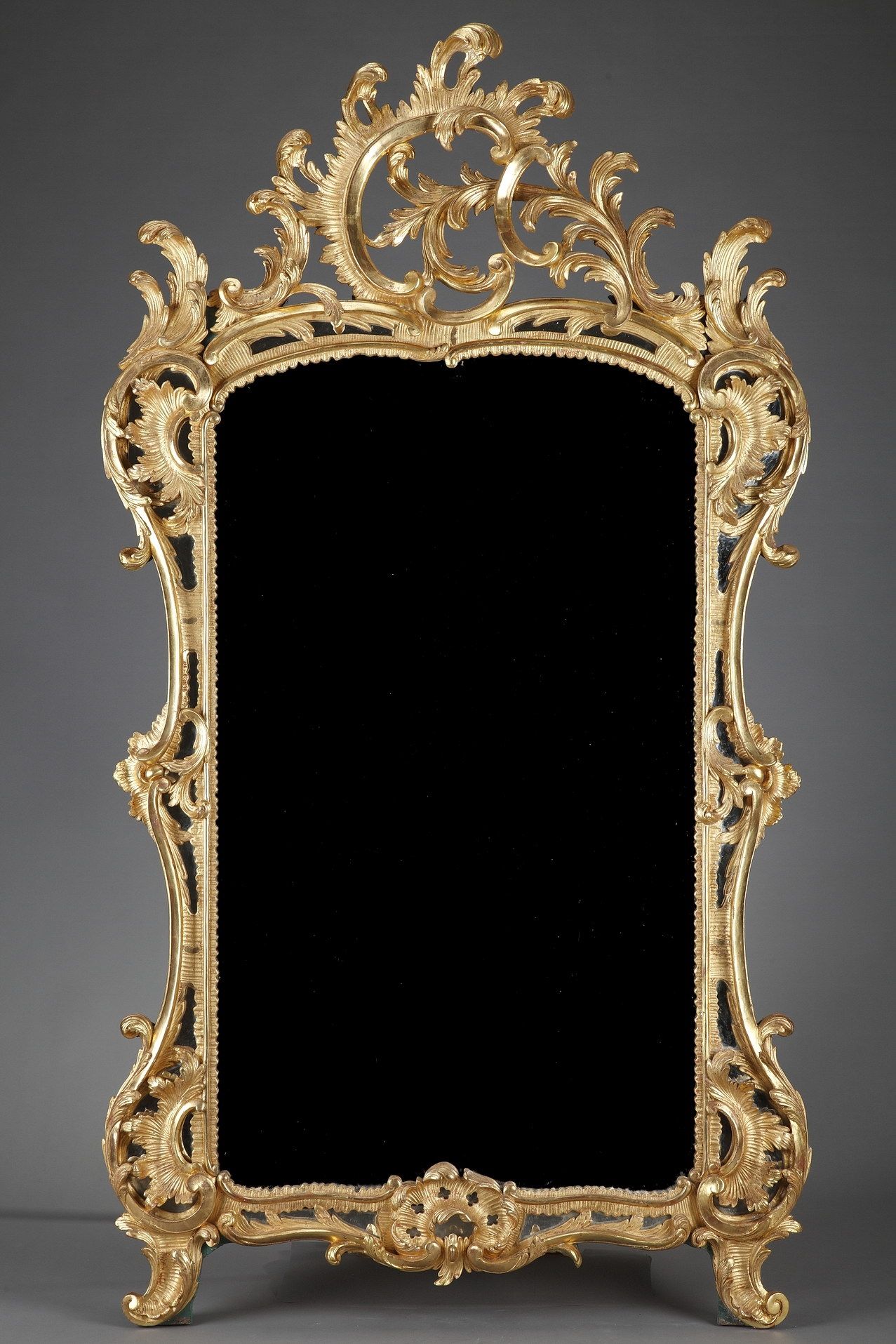 Grand miroir baroque feuille d'or 