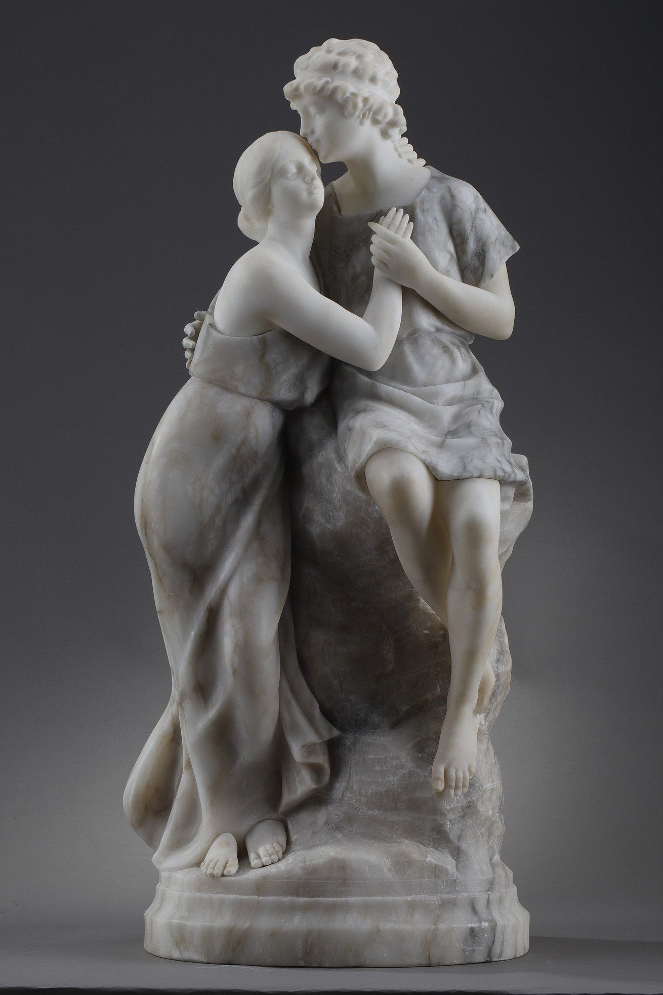 Hélène et Pâris en marbre et albatre