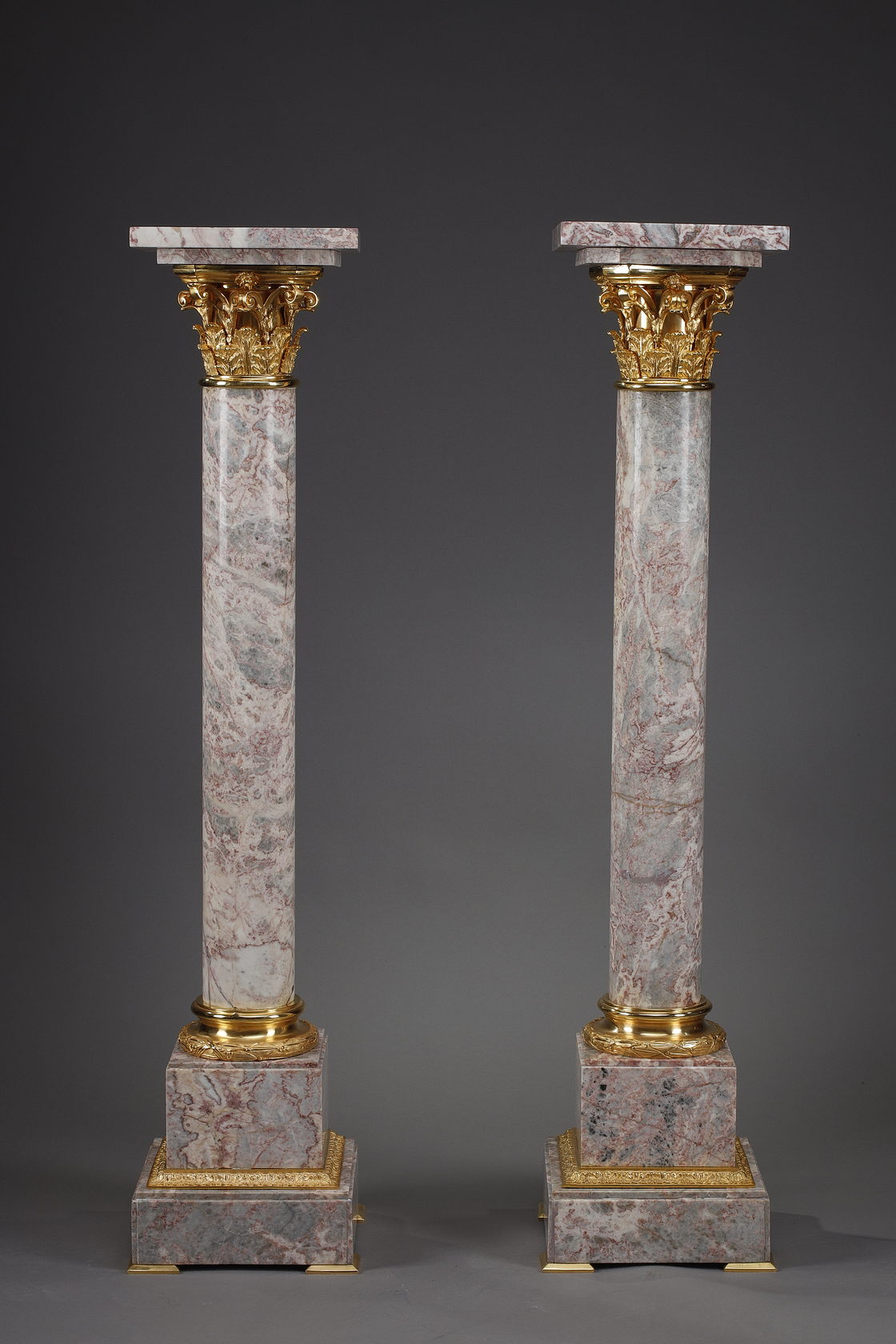 Paire de colonnes en marbre XIXe siècle